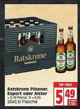 Edeka Ratskrone Pilsener, Export Oder Alster Angebot