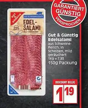 Edeka Gut & Günstig Edelsalami Angebot