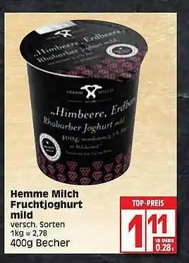 Edeka Hemme Milch Fruchtjoghurt Mild Angebot