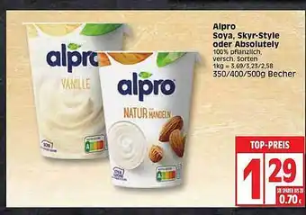 Edeka Alpro Soya, Skyr-style Oder Absolutely Angebot