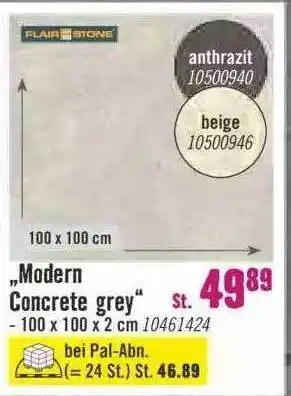 Hornbach Flair Stone „modern Concrete Grey“ Angebot