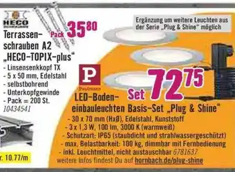 Hornbach Paulmann Led-bodeneibauleuchten Basis-set „plug & Shine“ Oder Heko Terrassenschrauben A2 „heco-topix-plus“ Angebot