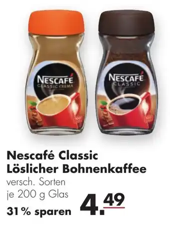 Handelshof Nescafé Classic Löslicher Bohnenkaffee 200g Angebot