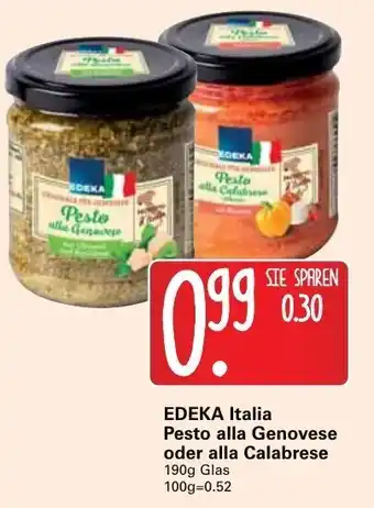 WEZ Edeka Italia Pesto alla Genovese oder alla Calabrese 190g Angebot