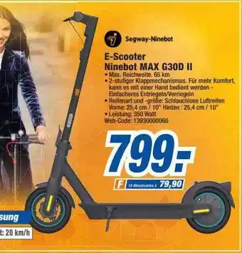 expert Octomedia Segwaty-ninebot E-scooter Ninebot Max G30d II Angebot