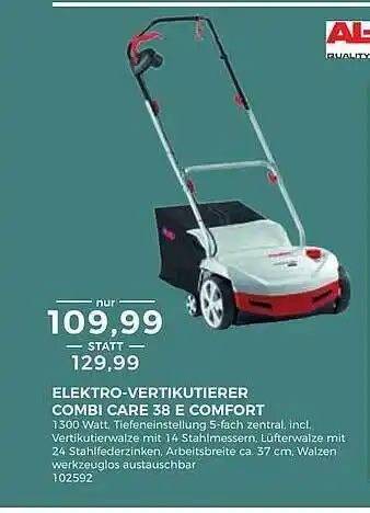 BBM Baumarkt Al-ko Elektro-vertikutierer Combi Care 38 E Comfort Angebot