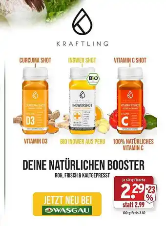 Wasgau Curcuma Shot Vitamin D3 Angebot