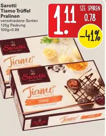 WEZ Sarotti Tiamo Trüffel Pralinen 125g Angebot