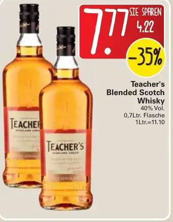 WEZ Teacher's Blended Scotch Whisky 0,7L Angebot