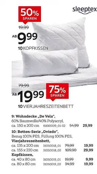 XXXLutz Sleeptex Vierjahreszeitenbett Oder Kopfkissen Angebot