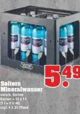 trinkgut Selters Mineralwasser 12x1L Angebot