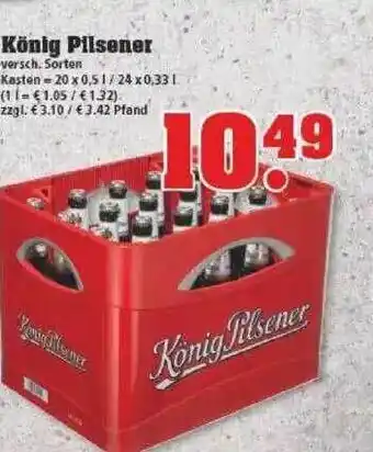 trinkgut König Pilsener 24x0,33 / 20x0,5L Angebot