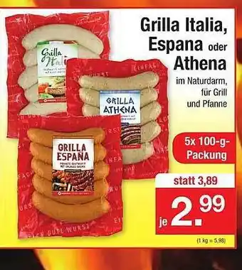 Zimmermann Grilla Italia, Espana Oder Athena 5x100g Angebot