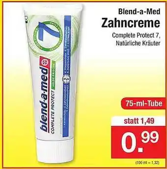 Zimmermann Blend-a-med Zahncreme 75ml Tube Angebot