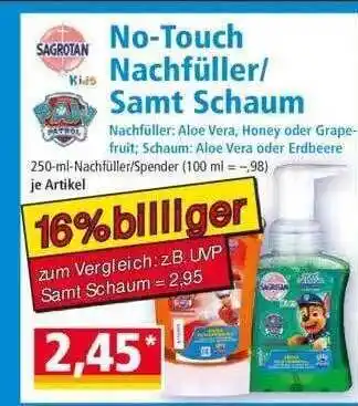 Norma Sagrotan No-Touch Nachfüller Oder Samt Schaum Angebot