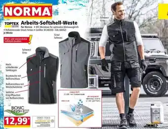 Norma Toptex Pro Arbeits Softshell Weste Angebot