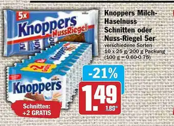 AEZ Knoppers Milch-haselnuss Schnitten Oder Nuss-riegel 5er Angebot