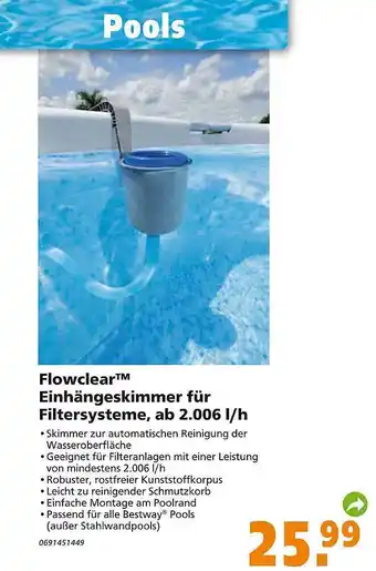 Globus Baumarkt Einhängeskimmer Für Filtersysteme Angebot