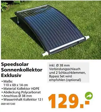 Globus Baumarkt Speedsolar Sonnenkollektor Exklusiv Angebot