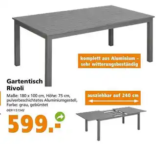 Globus Baumarkt Gartentisch Rivoli Angebot