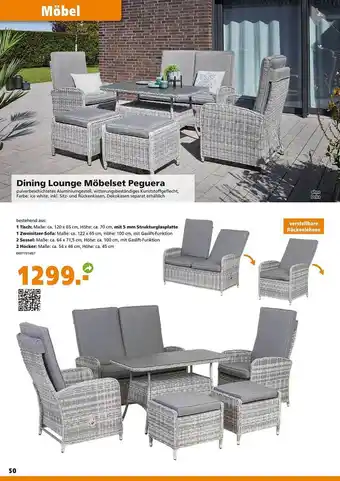 Globus Baumarkt Dining Lounge Möbelset Peguera Angebot