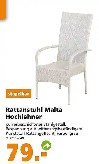 Globus Baumarkt Rattanstuhl Malta Hochlehner Angebot