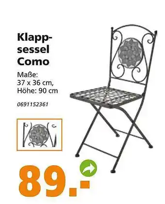 Globus Baumarkt Klappsessel Como Angebot