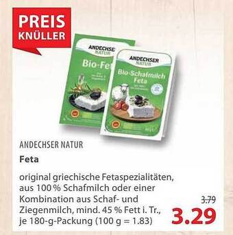 basic Andechser Natur Feta 180g Angebot