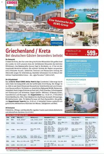 REWE Reisen Griechenland - Kreta Angebot