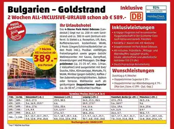 Penny Reisen Bulgarien - Goldstrand Angebot