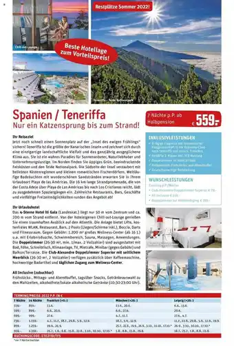 REWE Reisen Spanien - Teneriffa Angebot