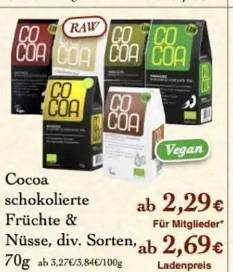 LPG Biomarkt Cocoa Schokolierte Früchte & Nüsse Angebot