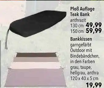 CITTI Markt Ploß Auflage Teak Bank Oder Bankkissen Angebot