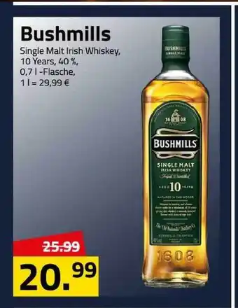 Logo Getränkemarkt Bushmills Single Malt Irish Whiskey 0,7L Angebot