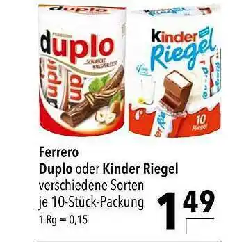 CITTI Markt Ferrero Duplo Oder Kinder Riegel Angebot