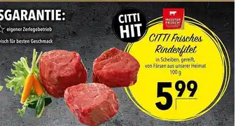 CITTI Markt Citti Frisches Rinderfilet Angebot