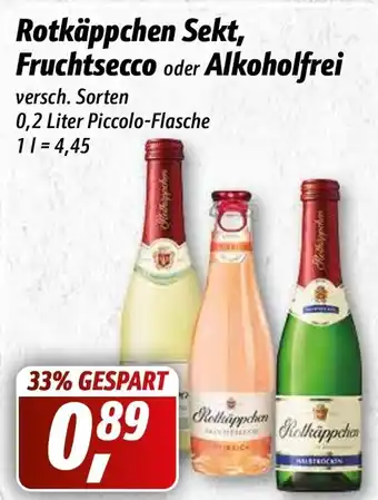 Simmel Rotkäppchen Sekt, Fruchtsecco oder Alkoholfrei 0,2L Angebot