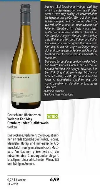 CITTI Markt Weingut Karl May Grauburgunder Qualitätswein Angebot