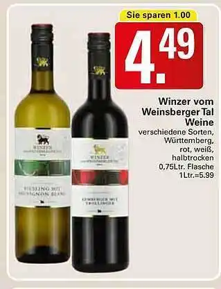 WEZ Winzer Vom Weinsberger Tal Weine Angebot