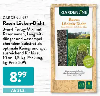 Aldi Süd Gardenline Rasen Lücken Dicht 1,5kg Packung Angebot