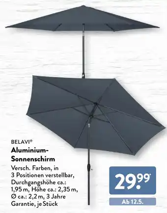 Aldi Süd Belavi Aluminium Sonnenschirm Angebot