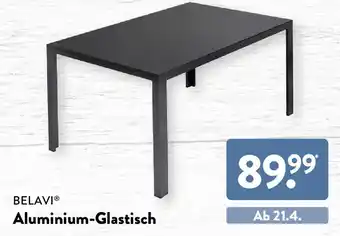 Aldi Süd Belavi Aluminium Glastisch Angebot