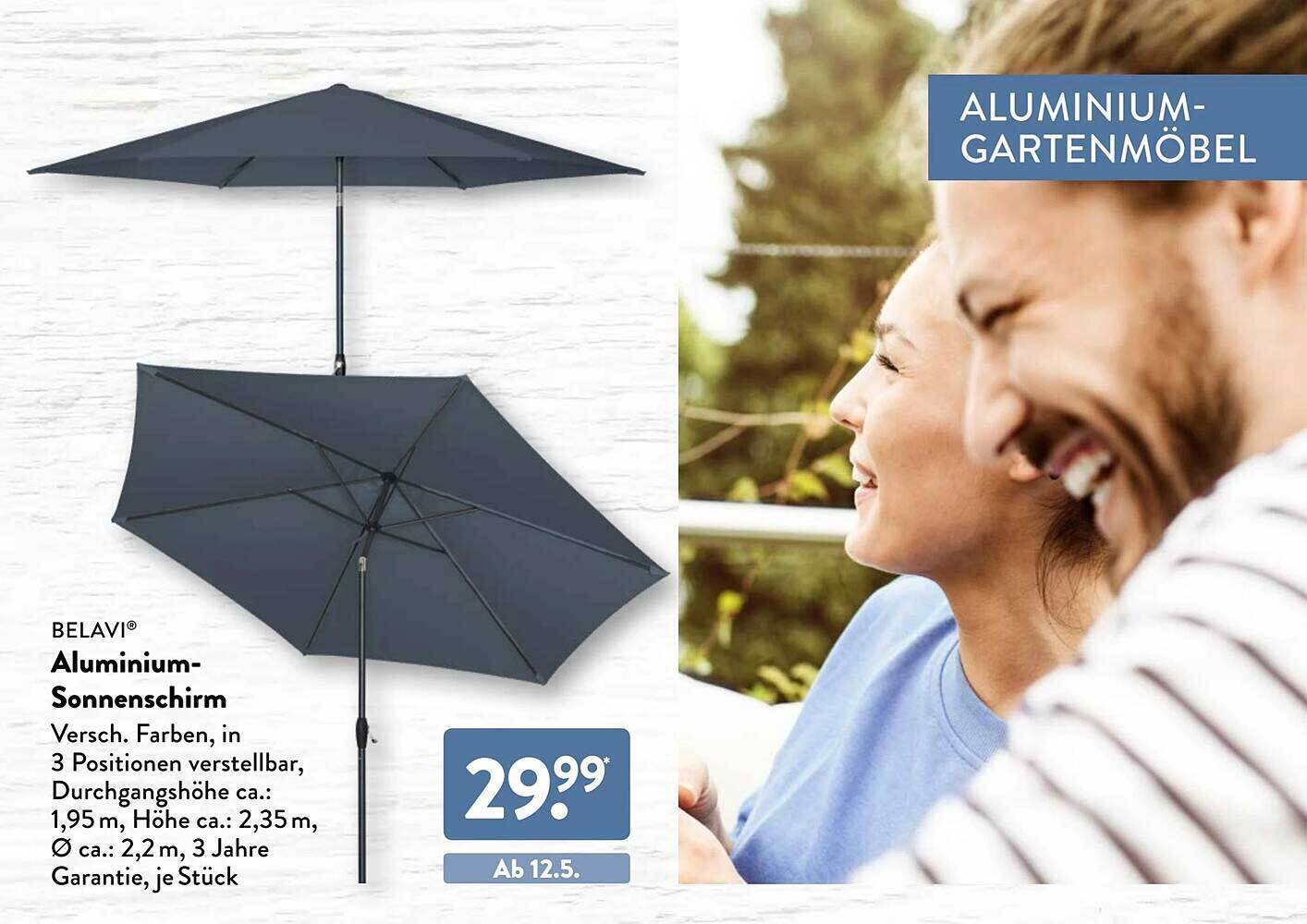 Belavi Aluminiumsonnenschirm Angebot bei Aldi Süd