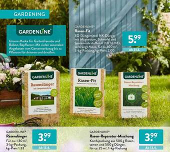 Aldi Süd Gardenline Rasendünger Oder Rasen-reparatur-mischung Angebot