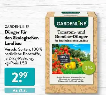 Aldi Süd Gardenline Dünger Für Den ökologischen Landbau Angebot