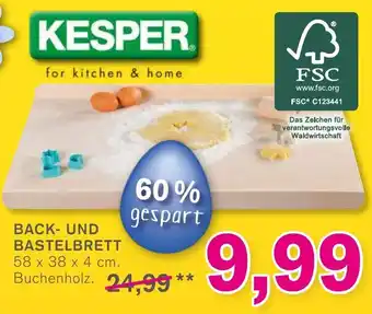 KODi Kesper Back und Bastelbrett Angebot