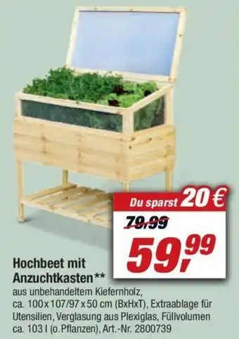 toom Baumarkt Hochbeet mit Anzuchtkasten Angebot