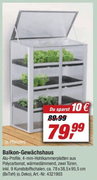 toom Baumarkt Balkon Gewächshaus Angebot