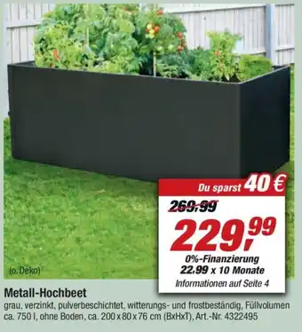 toom Baumarkt Metall Hochbeet Angebot