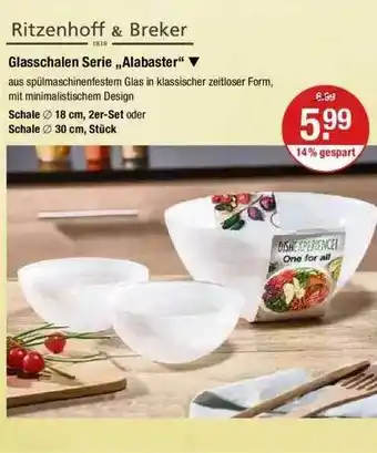 V Markt Ritzenhoff & Breker Glasschalen Serie Alabaster Angebot